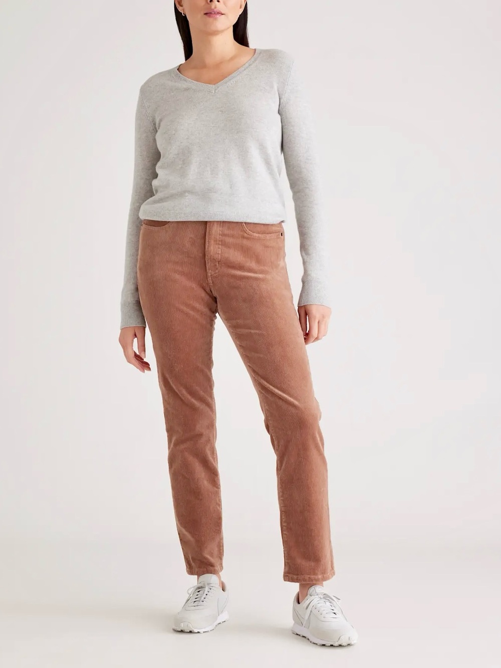 Quince Organic Stretch Corduroy Straight Leg Pants Warm Brown Size 10